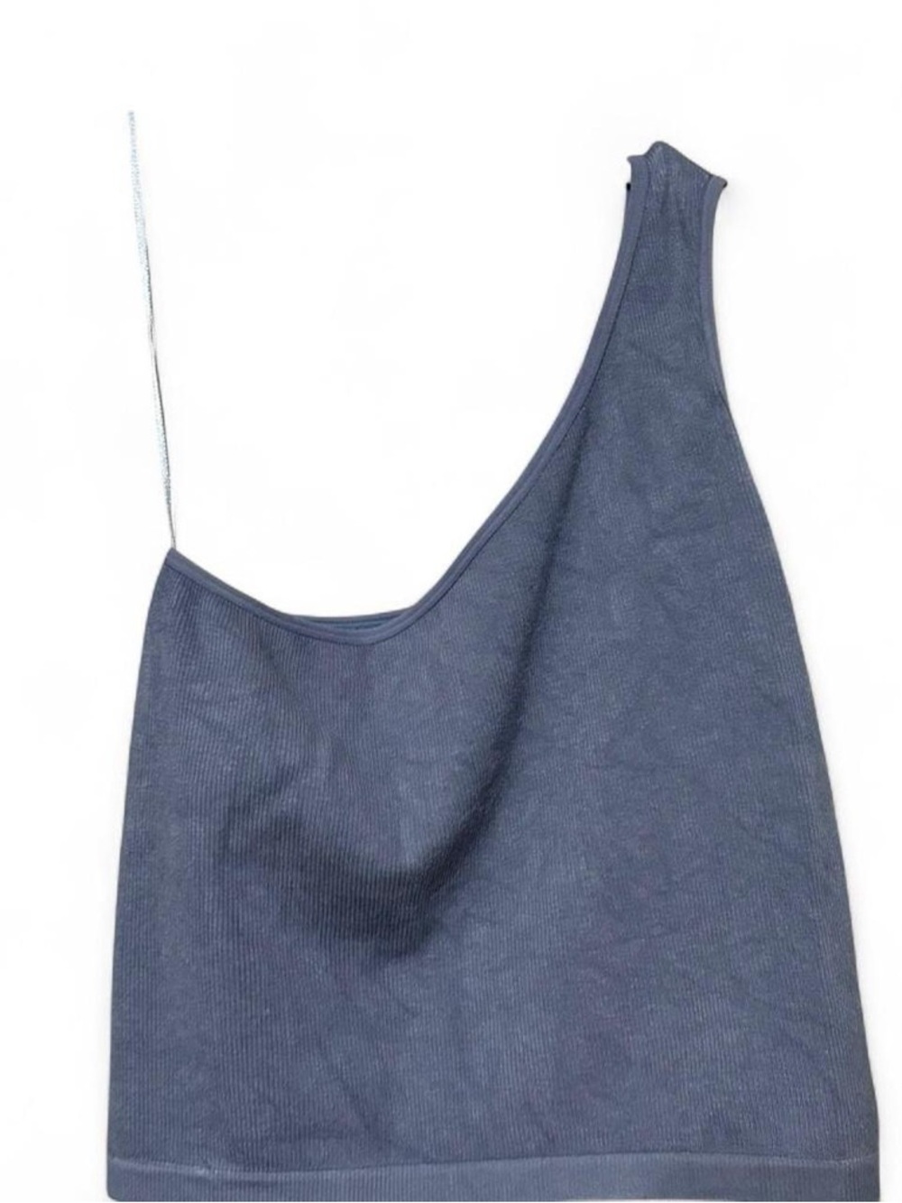 Asymmetric One-Shoulder Ribbed Crop Top